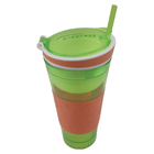 Copo Mágico 2 Em 1 Antivazamento 2 Und Canudo Sucos Compartim