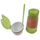 Copo Mágico 2 Em 1 Antivazamento Canudo Sucos Compartimento