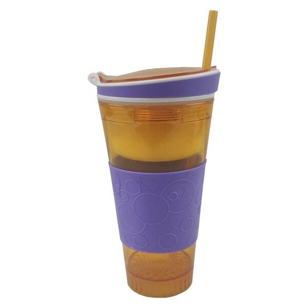 Copo Mágico 2 Em 1 Antivazamento Canudo Sucos Compartimento