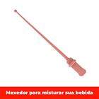 Copo Para Café Bambu E Plástico Rosa Com Tampa E Mexedor 450m