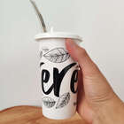 Copo Para Tomar Terere Chimarrão Gelado 450ml Com Tampa Branco