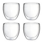 Copo Parede Dupla De Vidro Café 140ml 4 Peças