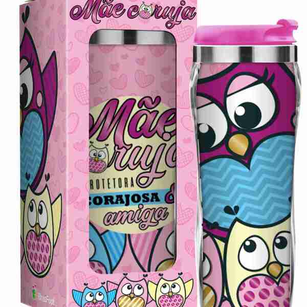 COPO PLAST. INOX TEMAS NEW - MÃE - MÃE CORUJA