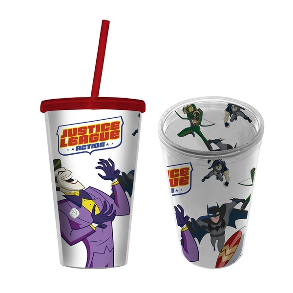 Copo Plástico Com Canudo - Coringa