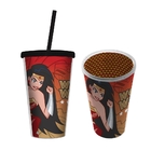 Copo Plástico Com Canudo - Mulher Maravilha