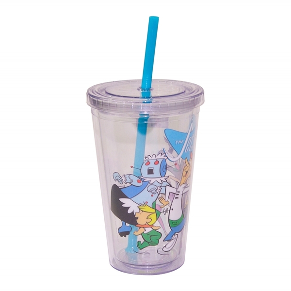 Copo Plastico Com Tampa E Canudo Hb The Jetsons Family Havin