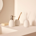 Copo Porta Escova De Dentes Em Cimento Branco 8cm 16828 Mart