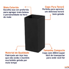 Copo Quadrado Para Tereré Aço Inox Colorido - Wp - Preto