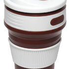 Copo Silicone Retratíl Com Tampa 350ml Marrom Bono Home