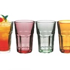 Copo Sofia Vidro Colorido 300ml 8 Unidades Agua Suco Vitrizi