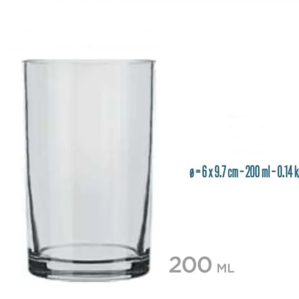 Copo Suco Água Drink 200ml Vidro Cilíndrico