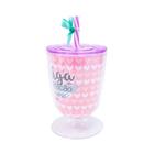 Copo Taça Com Canudo #amizade: Fs