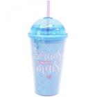 Copo Tampa Oval Azul Sereia: Fs