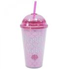 Copo Tampa Oval Rosa Sereia: Fs