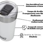 Copo Térmico Branco Em Inox Com Tampa 600ml - Coleman