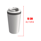 Copo Térmico Com Tampa 400 Ml Branco - Unitermi