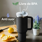 Copo Termico Grande 1200 Ml Caneca Térmica com Canudo e Alça