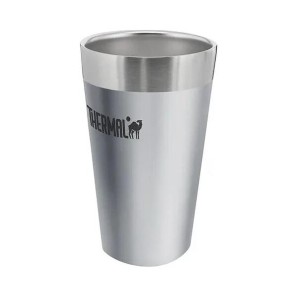 Copo Termico Thermal S/ Tampa Cold Beer Forever Prata - 473 Ml