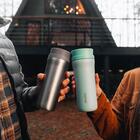 Copo Térmico Tramontina Aço Inox 460 Ml Verde Com Bocal 360°