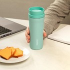 Copo Térmico Tramontina Aço Inox 460 Ml Verde Com Bocal 360°