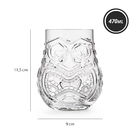 Copo Tiki Vidro Baixo 470ml Asteca Carranca De Duas Faces Hum
