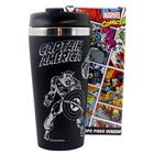 Copo Viagem Emborrachado Marvel 450 Ml Preto