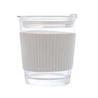 Copo Wolff De Vidro Com Cinta Em Silicone Branco 350ml