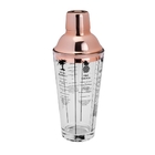 Coqueteleira De Vidro C/tampa De Aço Inox Rosé Coimbra 420ml