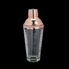 Coqueteleira De Vidro C/tampa De Aço Inox Rosé Coimbra 420ml