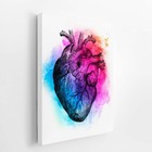 Coração Arte Colorido Abstrato Quadro Canvas 100x70cm