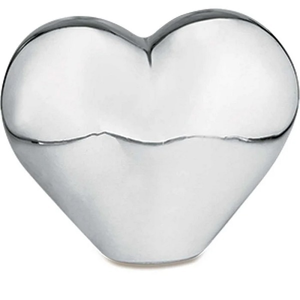 Coraçao Decorativo Em Ceramica Prata Mart10344