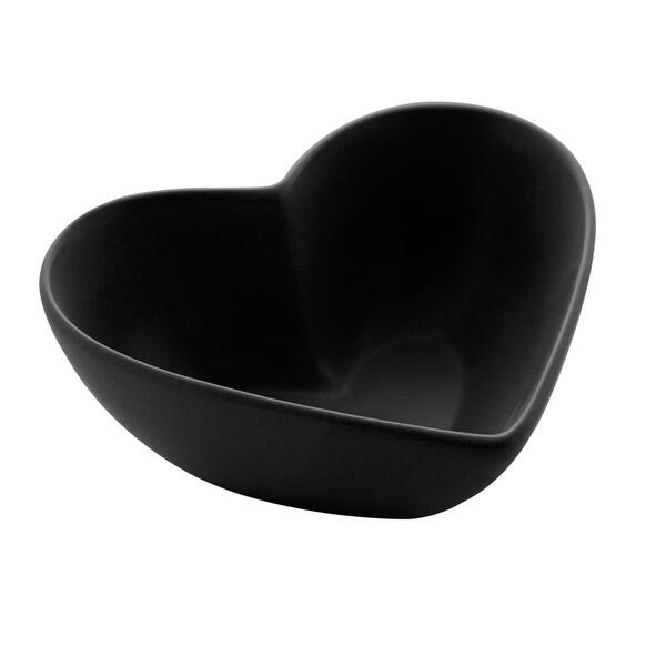 Coração Lyor Heart De Ceramica Preto 21cm X 21cm X 7cm