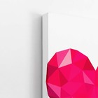 Coração Minimalista Geométrico Rosa Quadro Canvas 140x90cm