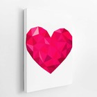 Coração Minimalista Geométrico Rosa Quadro Canvas 140x90cm
