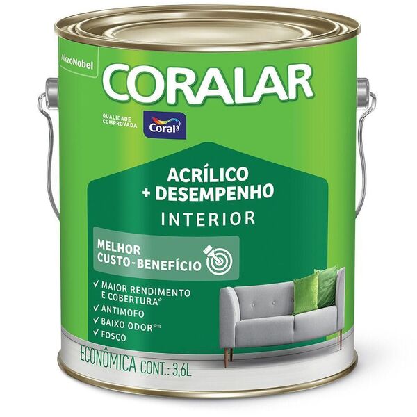 Coralar Acrílico Mais Desempenho Neblina Paulista Galão 3,6 L