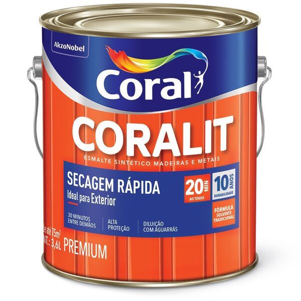 Coralit Secagem Rápida Acetinado Branco Galão 3,6 Litros