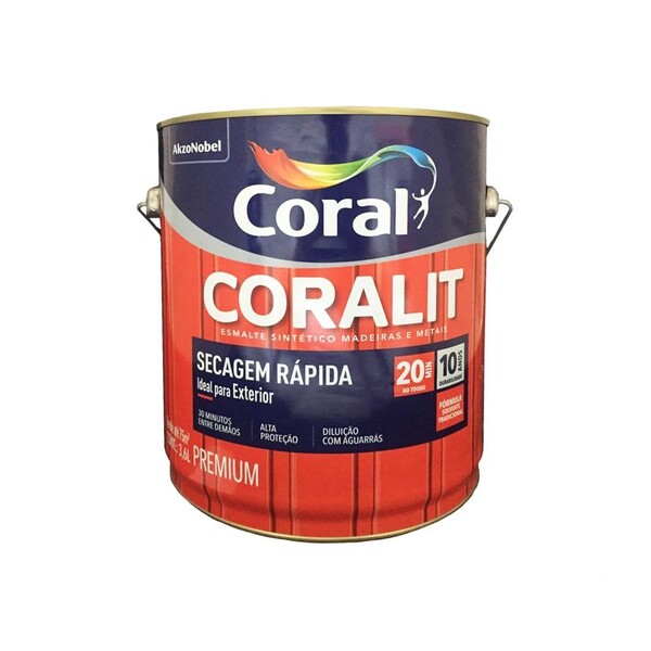 Coralit Secagem Rápida Brilhante Amarelo 3,6l - Coral