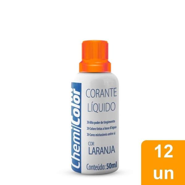 Corante Chemicolor Líquido Laranja 50ml Embalagem Com 12 Unid