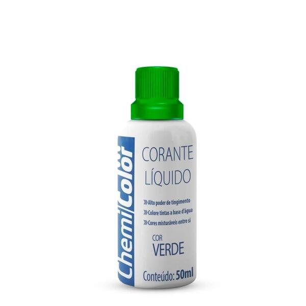 Corante Chemicolor Líquido Verde 50ml - Embalagem Com 12 Unid