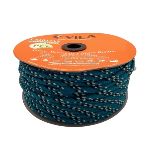 Corda Carretel Trancada Pet 14mm (40m) Colorida Vila - Unico