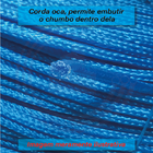 Corda Nylon Azul Multifilamento 6mm Rolo Aprox 5kg