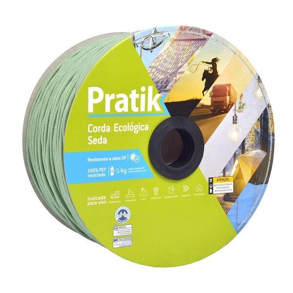 Corda Pratik Trançada Pet Verde Carretel 6mm X 200m