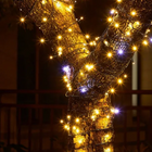 Cordão 100 Led Fixo Branco Quente 10m Com Strobo 220v