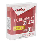 Cordão de Luz 30 Leds Amarelo de Pilha Prata