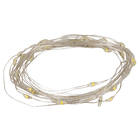 Cordão de Luz 30 Leds Amarelo de Pilha Prata