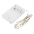 Cordão de Luz 30 Leds Branco de Pilha Prata