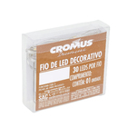 Cordão de Luz 30 Leds Branco de Pilha Prata