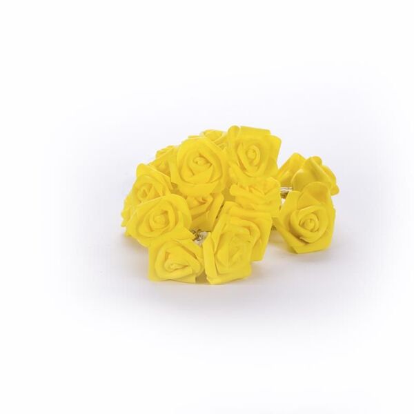 Cordão De Luz De Rosas Amarelas Eva Luminária Fio De Luz 20 L