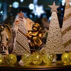 Cordão De Luz Dourado Natal Adorno De Guirlandas Decoração Me