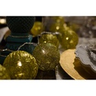 Cordão De Luz Dourado Natal Adorno De Guirlandas Decoração Me